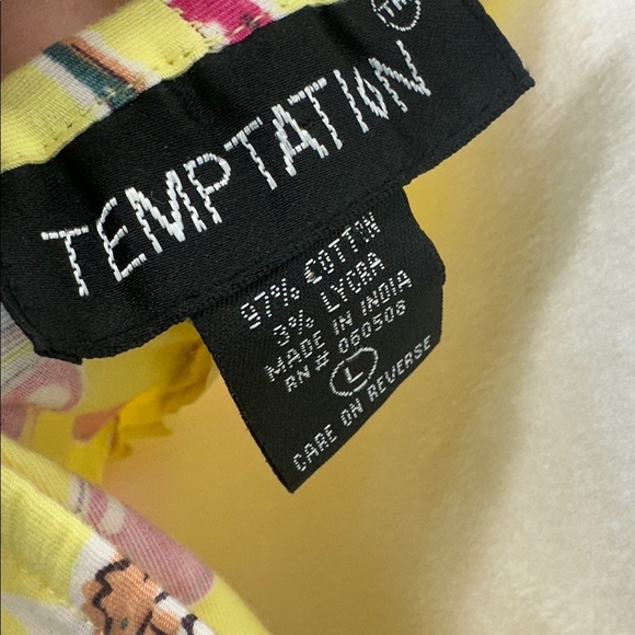 Temptation Yellow Halter Midi Dress Retro Hula Dancer Novelty Print Tropical L - Picture 8 of 11